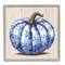 Stupell Industries Blue Patterned Botanical Pumpkin Framed Giclee Art